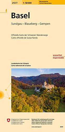 213T Basel Wanderkarte: Sundgau - Blaueberg - Gempen: Laufental - Sundgau (F) - Wiesental (D). Landeskarte der Schweiz. Offizielle Wanderkarte der Schweizer Wanderwege (Wanderkarten 1:50 000)